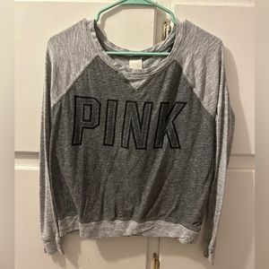 Pink Victoria Secret long sleeve shirt. Size Medium. Light/Dark Gray.